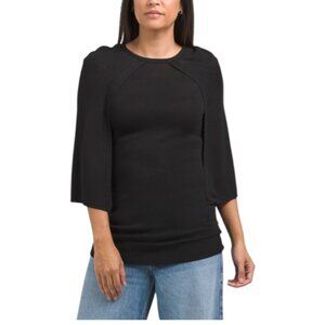 VERTIGO COLLECTION Cape Overlay Sleeveless Sweater